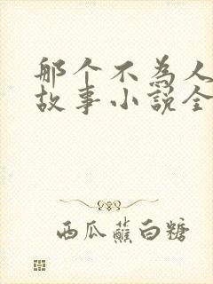 那个不为人知的故事小说全文免费阅读