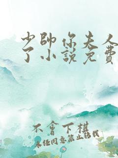 少帅你夫人又跑了小说免费阅读