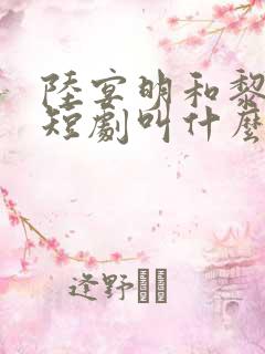 陆宴明和黎甄的短剧叫什么