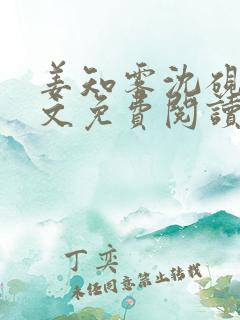 姜知雾沈砚辞全文免费阅读