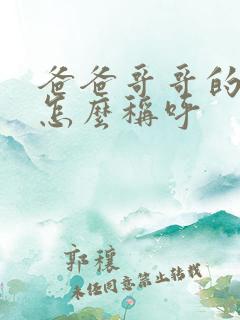 爸爸哥哥的老婆怎么称呼