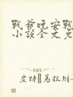 战爷晚安战时晏小说全文免费阅读完整版
