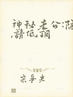 神秘老公:隐婚,请低调