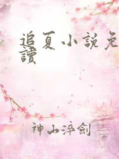 追夏小说免费阅读