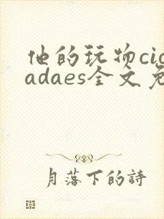 他的玩物cicadaes全文免费阅读笔趣阁