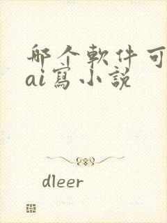 哪个软件可以用ai写小说