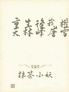 重生后我权势滔天林峰唐雪颜的小说叫什么