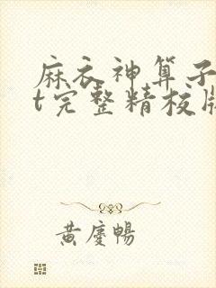 麻衣神算子txt完整精校版