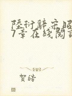 陆衍辞宋昭意17章在线阅读