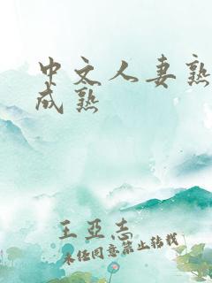 中文人妻熟妇乱成熟