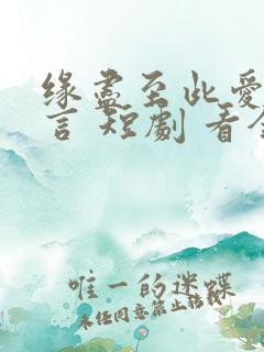 缘尽至此爱不再言 短剧 看全集