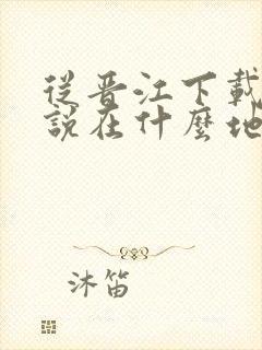 从晋江下载的小说在什么地方