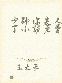 少帅你夫人又跑了小说免费阅读