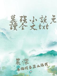 慕强小说免费阅读全文txt