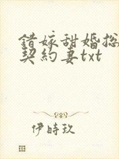 错嫁甜婚总裁的契约妻txt