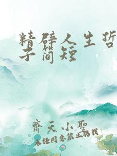 精辟人生哲理句子简短