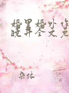 婚里婚外作者叶晓井全文免费阅读