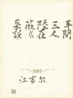 采薇陆三平的小说《在人间》