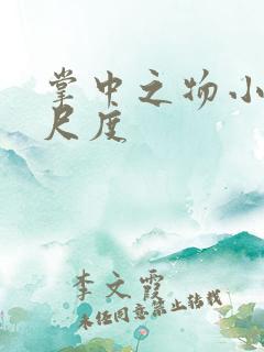 掌中之物小说大尺度