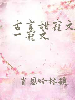 古言甜宠文一对一宠文