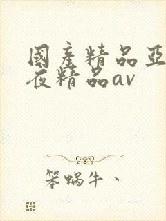 国产精品亚洲午夜精品av