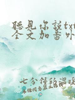 听见你说txt全文加番外