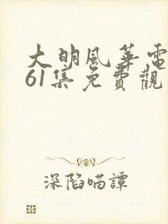 大明风华电视剧61集免费观看
