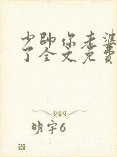 少帅你老婆又跑了全文免费阅读