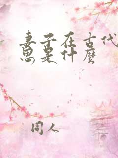 妻子在古代的意思是什么