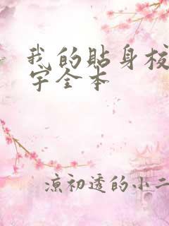 我的贴身校花唐宇全本
