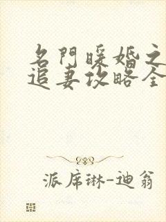 名门暖婚之权爷追妻攻略全文在线阅读