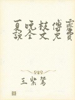 夏晚枝傅霁清小说全文免费阅读