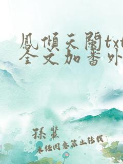 凤倾天阑txt全文加番外