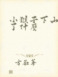 小猴子下山明白了什么