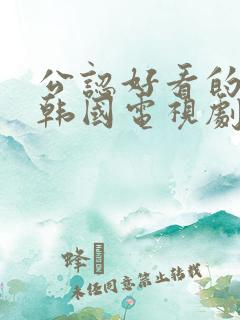 公认好看的十部韩国电视剧