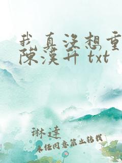 我真没想重生啊陈汉升 txt