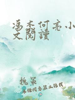 冯杰何亮小说全文阅读