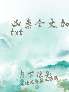 凶祟全文加番外txt