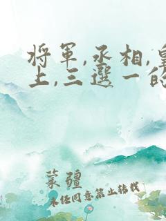 将军,丞相,皇上,三选一的小说