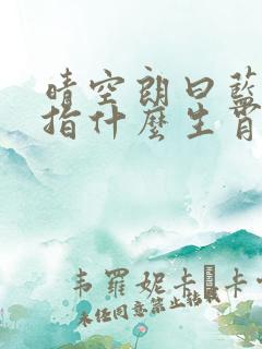 晴空朗曰蓝有望指什么生肖