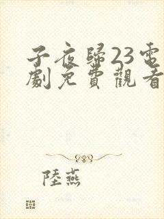 子夜归23电视剧免费观看全集高清