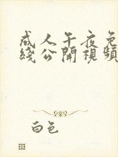 成人午夜免费在线公开视频