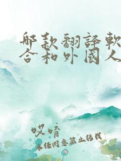 哪款翻译软件适合和外国人聊天