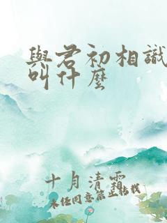 与君初相识小说叫什么