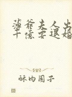 薄爷夫人出价一千亿要退婚全文免费阅读