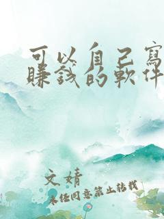 可以自己写小说赚钱的软件