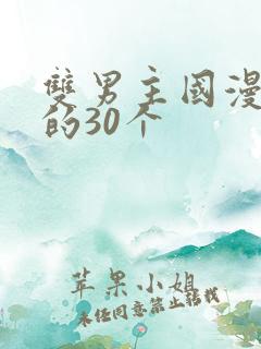 双男主国漫必看的30个