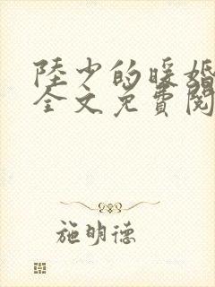陆少的暖婚新妻全文免费阅读缓存