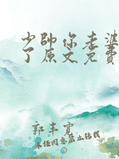少帅你老婆又跑了原文免费阅读