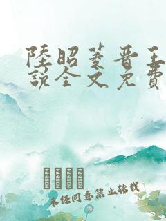 陆昭菱晋王的小说全文免费阅读最新章节